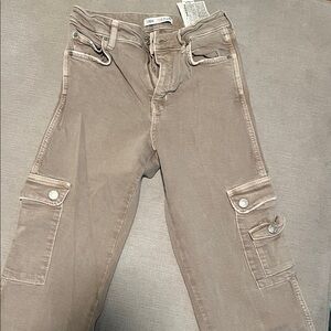 Zara Taupe Cargo Trousers